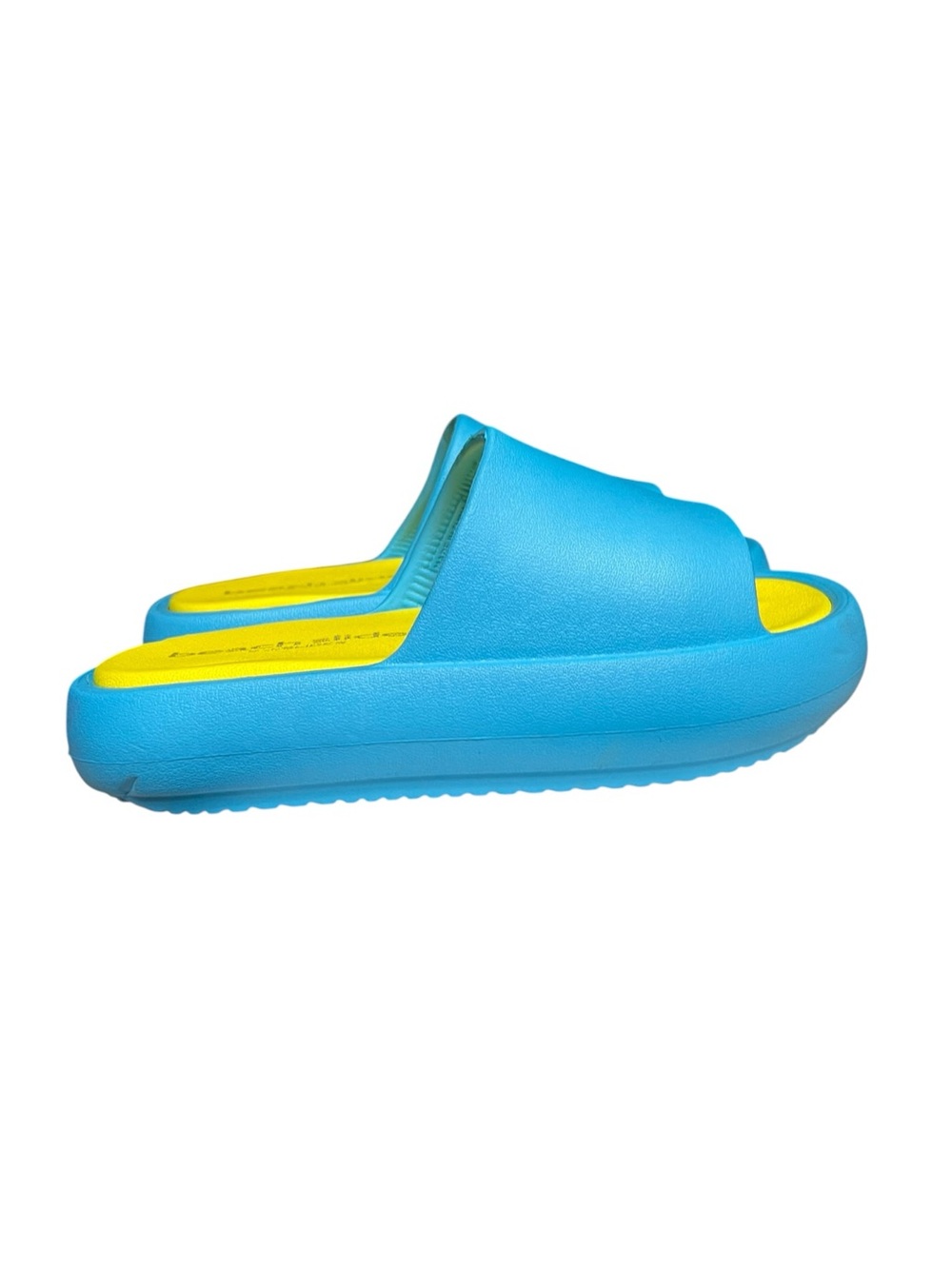 🌻NEW J/Slides Squish Beach Slides Turquoise Yellow Cushioned Sandals Women's 7 - Picture 4 of 12
